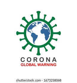 Símbolo de ilustración mundial de ataque corona vectorial
