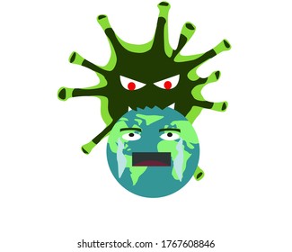 Corona attacking and biting the earth