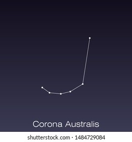 Corona Australis constellation as it can be seen by the naked eye.