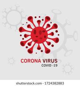 Corona Bacteria cell Virus vector illustration icon template design