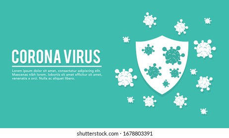 Corona bacteria cells infection virus  protection background vector template