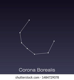 Corona Borealis constellation as it can be seen by the naked eye.