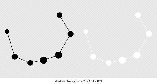 Corona Borealis constellation map set. Vector illustration.