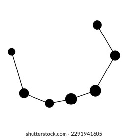 Corona Borealis constellation map. Vector illustration.