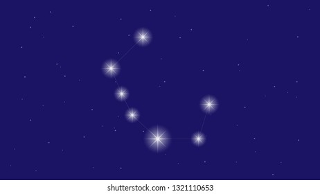 Corona borealis constellation vector illustration