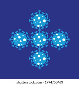 Corona collections form a blue pattern, can be used for personal or group purposes