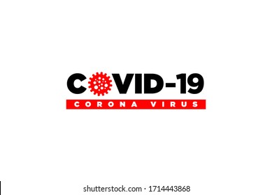 Corona (Covid-19) Simple Icon Logo Wordmark Vector 3  Fits For : Illustration, Sign Or Logo Symbol Of Global Pandemic Covid-19, Corona Virus