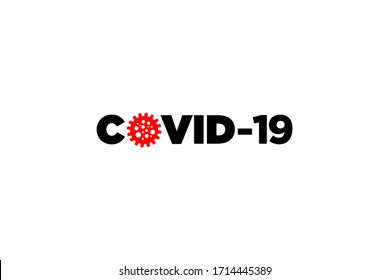 Corona (Covid-19) Simple Icon Logo Wordmark Vector 1 Fits For : Illustration, Sign or Logo Symbol of Global Pandemic Covid-19, Corona Virus