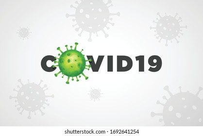 corona (covid19) virus title design with background