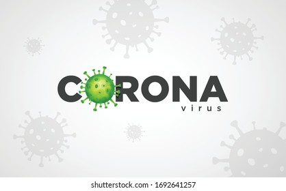 corona (covid19) virus title design with background