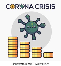Corona crisis vector illustration. Flat cartoon style