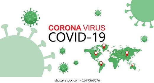  corona design. Covid-19. Corona Virus Global Spread. Vector illustration