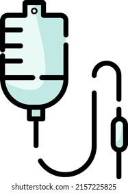 Infusión de goteo de Corona, ilustración, vector sobre fondo blanco.