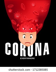 Corona Every Where Logo Poster