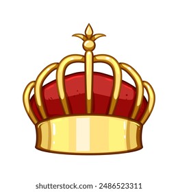 corona golden crown cartoon. realistic kingdom, luxury logo, emblem royalty corona golden crown sign. isolated symbol vector illustration