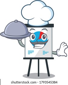 Corona graph chef cartoon character serving food on tray