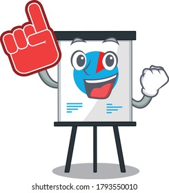 Corona graph presented in cartoon character design with Foam finger