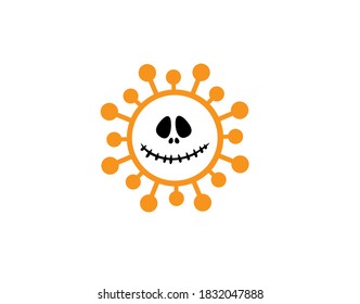 Corona Halloween Flat Icon on white background in vector illustration