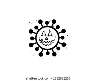 Corona Halloween Icon on white background in vector illustration