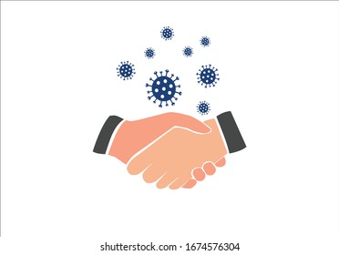 corona handshaking hand shake vectoral design