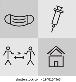 Covid conjunto de iconos. Perfecto para el follaje, pancarta, afiche, etc. 