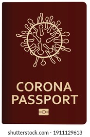 Corona immunity passport. vector illustration