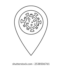 Corona Location Icon In Outline Style