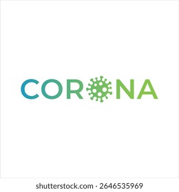 Design de logotipo Corona com ícone de vírus