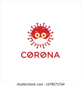 corona logo The shape of the safety ban icon MERS Corona Virus Biohazard. logo symbol of risk of biological hazards. Virus epidemic danger sign vector illustration. STOP COVID19