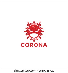 Corona Logo Die Form des Sicherheitsverbots Symbol MERS Corona Virus Biohazard. Logo-Symbol für das Risiko biologischer Gefahren. Vektorillustration-Illustration von Virusepidemien. STOP COVID19