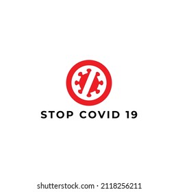 Icono vectorial del logotipo de Corona, ilustración de diseño moderno. Covid 19 logotipo vectorial icono ilustración diseño moderno. diseño moderno con el logotipo pandémico, icono vectorial. icono del vector del logotipo stop covid 19.