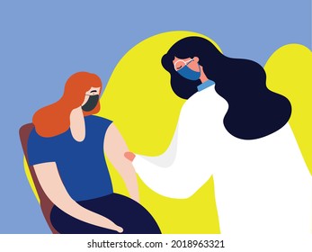 Corona medical test . medical professional or doctor doing Covid-19 or Coronavirus test. vector illustration. 