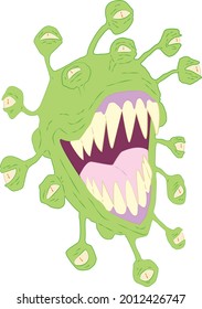 corona monster flat illustration for everything as you want