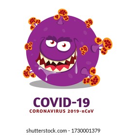 Corona Monster, Corona Virus 2020.Wuhan virus disease, virus infections prevention methods infographics. 