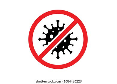 Corona Not Allow Icon Vector Illustration