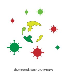 Corona outbreak worldwide icon vector design illustration
