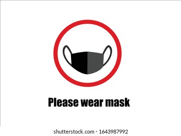 corona please wear mask vector design