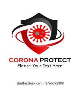 Plantilla para proteger el logotipo de Corona. adecuado para hospitalización, etiqueta, medicina, símbolo, etc