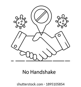 
Corona protection, no handshake linear outline icon