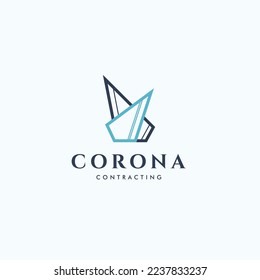 corona real-estate logo design free vector