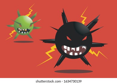 Corona Scary Virus Vector Print