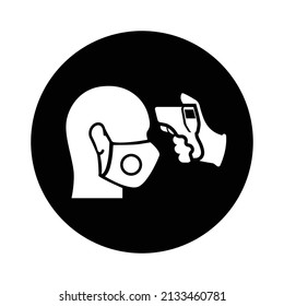corona symptoms, coronavirus check icon. Black vector graphics.