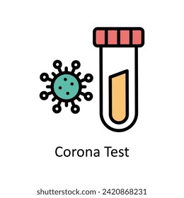 Corona Test vector Filled outline icon style illustration. EPS 10 File