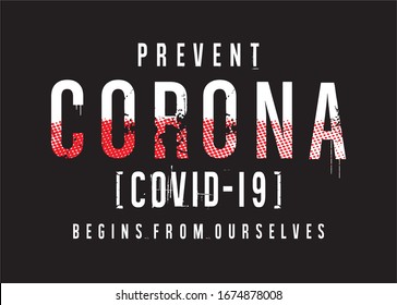 corona typography for print t shirt  