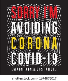 corona typography for print t shirt  
