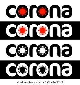 corona typography vector clipart , corona text