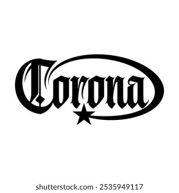 Corona Typography Y2K Logo Patch Apparel Fashion Vector Design K57, Commercial Use