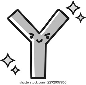 Corona vaccine antibody character (black and white)