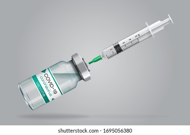Corona vaccine vector, 3D illustration.