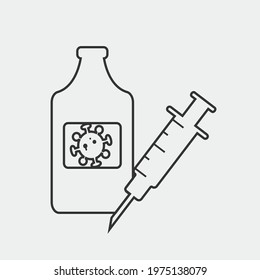 Corona vaccine vector icon illustration sign